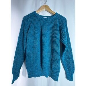 VTG Picket and Post Womens Teal Blue Knit Crew Neck Sweater Medium